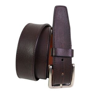 BOCONI BROWN REAL LEATHER 1.25"Wd STITCH CASUAL DRESS MEN'S BELT Sz 42/105 (91D